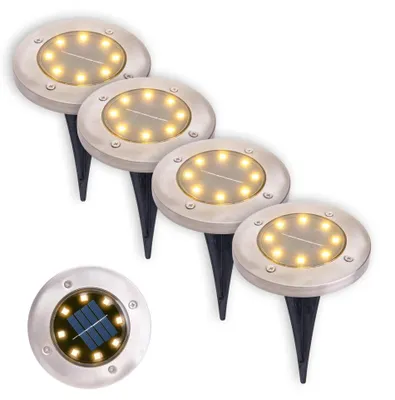 Produktbild von Light & More Solar Bodenspieß 4er Set silber
