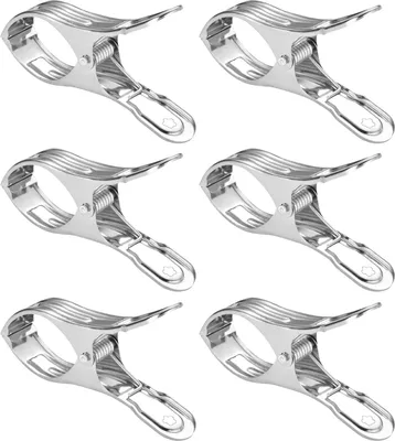 Produktbild von Wäscheklammern aus Edelstahl, robuste Handtuchklammern, Wäscheklammern aus Metall mit starker Feder, Mehrzweck-Trockenklammern mit rutschfestem Design für den Heimgebrauch und unterwegs