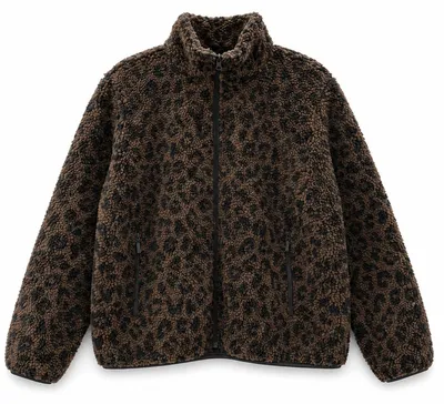 Produktbild von Mazine Printed Teddy-Fleece Jacket - Damen Kunstfelljacke, Größe:XS, Farbe:chocolate brown/printed