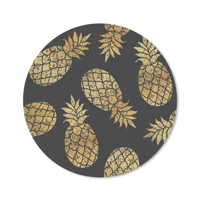 Produktbild von MuchoWow® Mauspad Mousepad Ananas - Gold - Muster 20x20 cm - Mousepads - Maus Mat - Pad - Mausunterlage - Schreibtischmatte