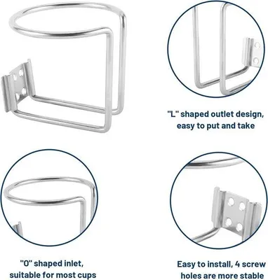 Produktbild von Universal Autohalter mit Schrauben, Anti-Rockende Bootbecherhalter für Marine Jacht, Truck, RV, Trailer, Auto Zubehör