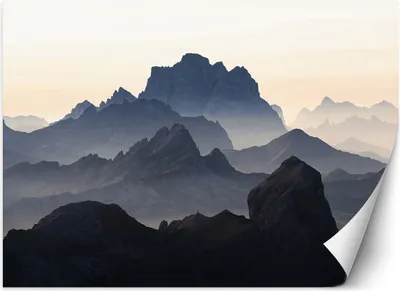 Produktbild von Vlies fototapete Berge im Nebel 100x70 cm Feeby Braun inkl. Kleber einfache Montage