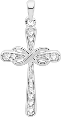 Produktbild von Wunderschöner 925 Sterling Silber (Rhodiniert) kreuz Damen - Anhänger mit Zirkonia; TRS33031