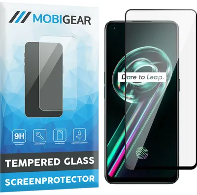 Produktbild von Mobigear Premium Displayschutzfolie für Realme 9 Pro, gehärtetes Glas, Displayschutz – kompatibel mit Hüllen – schwarz