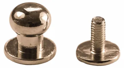 10 Beiltaschenknopf nickel gold 7x4x10mm