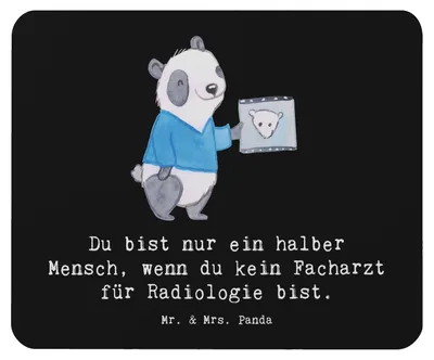 Produktbild von Mr. & Mrs. Panda Mouse Pad Facharzt für Radiologie Herz - Schwarz - Geschenk, mauspad laptop, pc, mousematte, Mousepad
