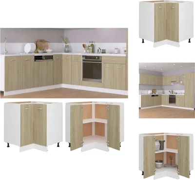 Obrázek produktu pro vidaXL Rohová skříňka Sonoma dub 75,5x75,5x80,5 cm materiál na bázi dřeva - Kuchyňské skříňky