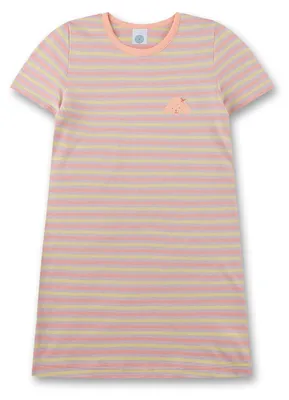 Immagine prodotto di Sanetta, camicia da notte da bambina a maniche corte, arancione a righe, taglia 92