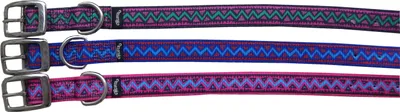 Produktbild von Hundehalsband Electra Classic aus doppeltem Nylongurt 2,5 cm breit Halsband für Hunde  Halsband Hund in Jet & 19