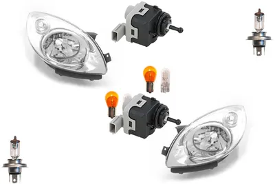 Produktbild von Scheinwerfer passend für Renault Twingo II 07-11 Leuchtmitt. Li. Re + Stellmotor 7701063997 260609027R 8200629462 8200501939 2605600Q0E 2605623 Johns