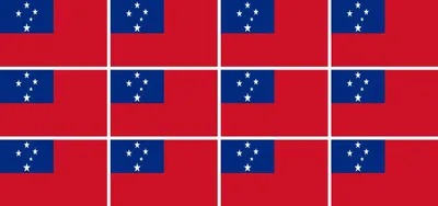 Produktbild von Mini Aufkleber Set - Pack glatt - 50x31mm - selbstklebender Sticker - Western Samoa - Flagge / Banner / Standarte fürs Auto, Büro, zu Hause und die Schule - 12 Stück