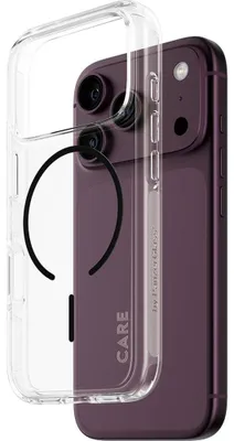 Productafbeelding van PanzerGlass CARE™ beschermfolie, transparant, met zwarte MagSafe-functie, voor iPhone 18 Pro | 17 Pro, hoesje, Apple - iPhone 18 Pro, Apple - iPhone 17 Pro, transparant