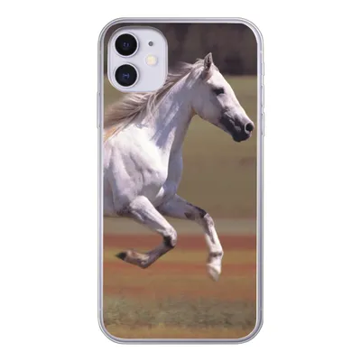 Produktbild von MuchoWow® Handyhülle Schutzhülle Hülle für iPhone 11 Pferd - Licht - Gras Silikon Softcase Handy Hülle - Handytasche