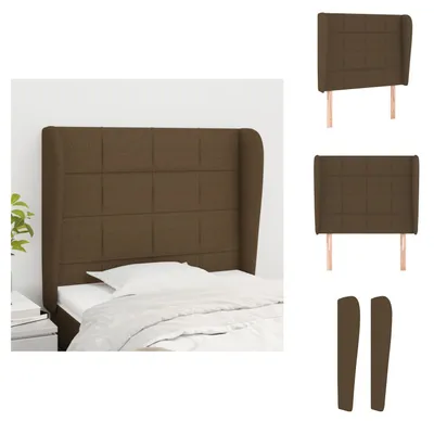 Produktbild von vidaXL Kopfteil mit Ohren Dunkelbraun 93x23x118/128 cm Stoff -  Kopf- & Fußenden