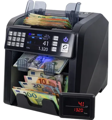 Immagine prodotto di Contatore di banconote Contatore di banconote miste con rilevatore di falsi - UV, MG, IR, DD, 2CIS - Euro e dollaro