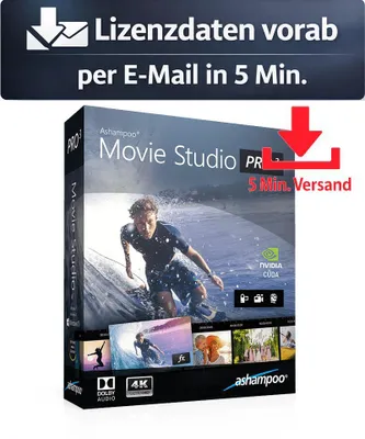Produktbild von Ashampoo Movie Studio Pro 3 (1 PC - perpetual) ESD Bild, Video Audio 5 Min. Versand als Download per Mail