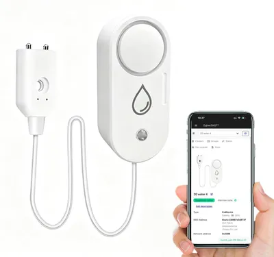 Productafbeelding van Zigbee watermelder met 110 dB sirene alarm, draadloze watersensor