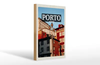 Produktbild von Holzschild Reise 20x30cm Porto Portugal Altstadt Tourismus