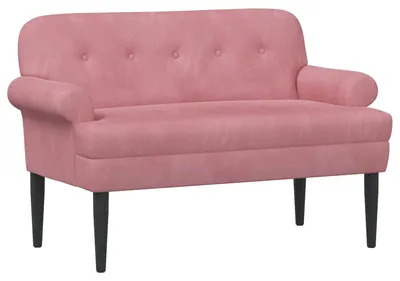 Obrázek produktu pro vidaXL Dvoudílná sedačka s knoflíkovým prošíváním, růžová, 120 x 66 x 78 cm, samet