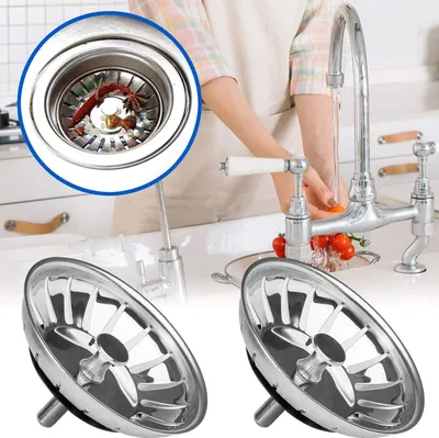 Zdjęcie produktu dla INF Sitko do zlewu ze stali nierdzewnej 304 - 2 szt., koszyk do zlewu kuchennego