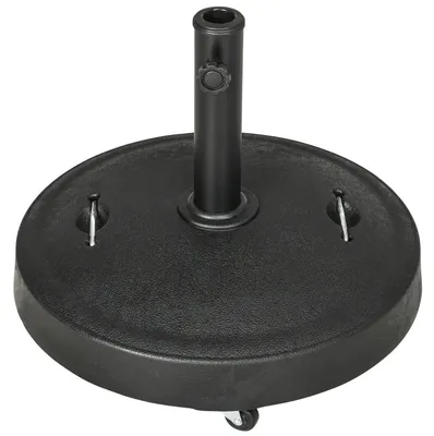 Produktbild von Sonnenschirmständer 23,5kg mobiler Schirmhalter mit Rollen für Ø38/48mm Stangen Kunstharz für Garten Balkon Schwarz