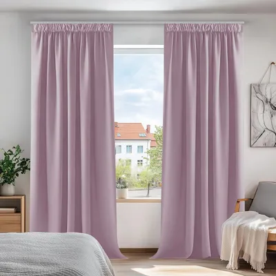 Produktbild von Verdunkelungsvorhang 2er Set Hellpink 229x168cm Blickdicht Schallschutz Polyester