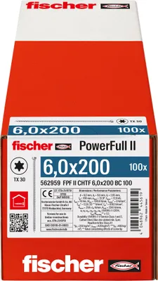 Imagen del producto de Tornillo autorroscante Fischer Power-Full II, 6,0 x 200 mm