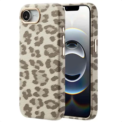 Immagine prodotto di Selencia Sabi Backcover motivo leopardato con MagSafe iPhone 16e - Soft Ivory