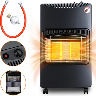 Produktbild von Jopassy Keramik Gasheizung 4200 Watt mit 3 Heizstufen, Druckregler & Schlauch - Mobil, effizient & energiesparend Gasheizer Gasheizofen Gasheizgerät Heizstrahler