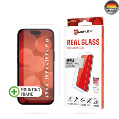 Obrázok produktu pre Displex 01841, Apple, iPhone 15 Plus/ iPhone 15 Pro Max, Suché aplikovanie, Odolné proti nárazu, Odolné proti poškriabaniu, Prachuodolný, Priehľadná, 1 kusov