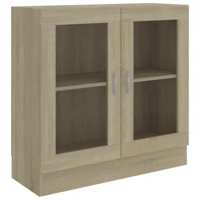 Produktbild von VidaXL 802744, Eiche, Holz, Holz, Glas, Holz, 825 mm, 305 mm
