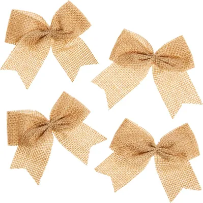 Productafbeelding van Jute hessian strikken - Set van 24 - Natuurlijke knutsel accessoires - Jute kunst en knutsel materialen