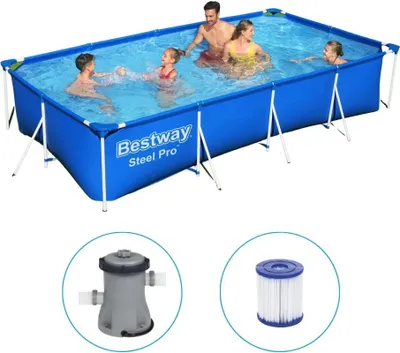 Produktbild von Bestway Steel Pro 56424, 5700 l, Gerahmter Pool, Blau, 34,7 kg
