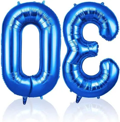 Immagine prodotto di Palloncini di compleanno XXL blu da 101 cm - Decorazioni per compleanni, feste, matrimoni ed eventi aziendali