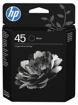 Productafbeelding van HP 45, grote zwarte originele inktcartridge, zwart, pigmentgebaseerde inkt, 1 stuk, 930 pagina's.