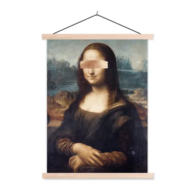 Produktbild von MuchoWow® Textilposter Mona Lisa - Da Vinci - Roségold 40x53 cm mit holzfarbenen Rahmen - Schlafzimmer