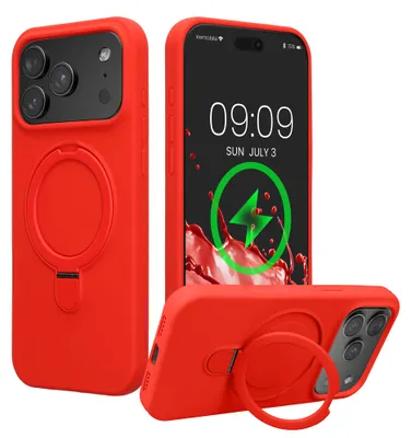 Produktbild von kwmobile Case mit Ringständer für Apple iPhone 18 Pro Max / iPhone 17 Pro Max Hülle - kompatibel mit MagSafe - Silikon Schutzhülle mit Mikrofaser