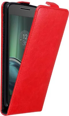 Produktbild von Cadorabo Hülle für Motorola MOTO G4 PLAY Schutz Hülle in Rot Flip Etui Handyhülle Case Cover