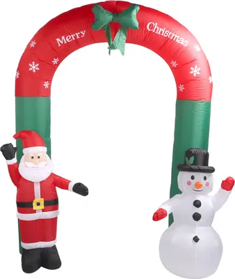 Zdjęcie produktu dla 7.9ft Boże Narodzenie nadmuchiwane Santa Snowman Archway Blow Dekoracja zewnętrzna na uroczystości świąteczne na trawniku UE - Wtyczka 220 V