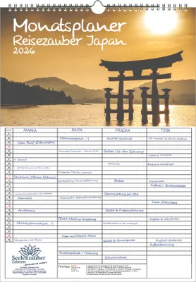 Produktbild von Reisezauber Japan Planer Familienplaner 4 Spaltenplaner DIN A3 Kalender für 2026 Japan Tokio Stadt Reise Land Urlaub - Seelenzauber
