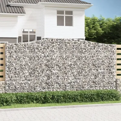 Produktbild von Gabionen mit Hochbogen 6 Stk. 400x50x200/220cm Verzinktes Eisen , Gabionen Design 2024