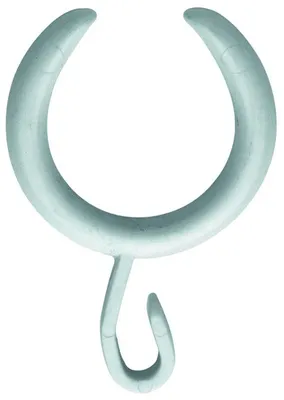 Produktbild von ASW Duschvorhanghaken, Kunststoff, weiß, Ø 32 mm, oben offen, für Brausevorhangstangen Ø 25-32 mm