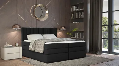 Obrázek produktu pro Boxspringová postel 180x200 LUMIRA 1 - černá + topper