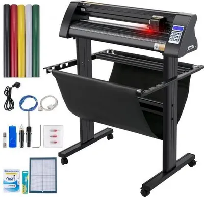 Image de Découpeuse de vinyle VEVOR, traceur de vinyle 720 mm, découpeuse de tracé à écran LED, œil optique intégré semi-automatique pour un guidage précis, compatible avec le logiciel SignMaster pour système Windows avec support