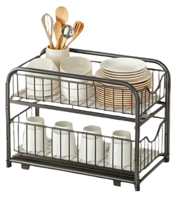Image de Organisateur de cuisine - Étagère de rangement - Gain de place - Charge maximale : 10 kg – Dimensions : 21 x 36,5 x 33,7 cm
