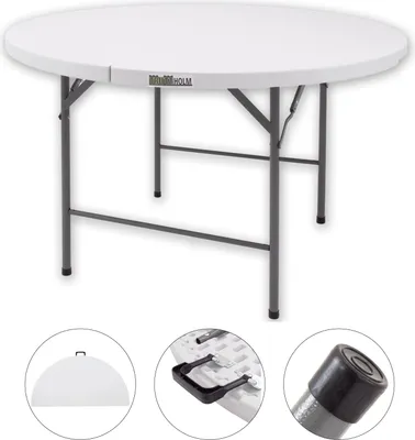 Produktbild von Klapptisch rund Ø 120 cm Höhe 74 cm Kunststoff / Stahl pulverbeschichtet Campingtisch Partytisch
