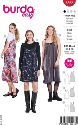 Imagen del producto de Patrón de costura para vestido de mujer con tirantes, tallas 34-44, ideal para principiantes
