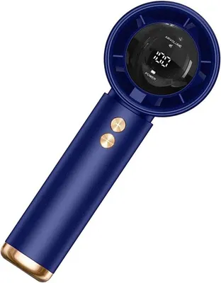 Image de Ventilateur portable à piles, ventilateur turbo rechargeable, puissant ventilateur sans fil, écran numérique, utilisation en extérieur silencieuse