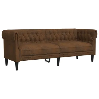 Obrázek produktu pro Chesterfield pohovka 3místná hnědá textil