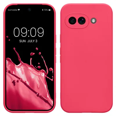 Produktbild von kwmobile Handyhülle für Google Pixel 9a Hülle - weiches Handy Silikon Case - Schutzhülle Cover - Neon Pink